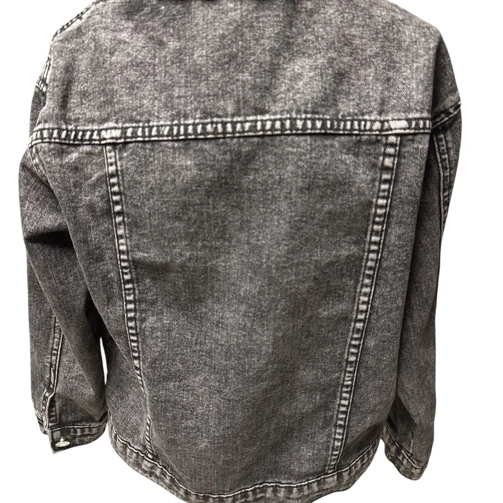 SHEIN Stylish Kids Denim Jacket with Patches - Black